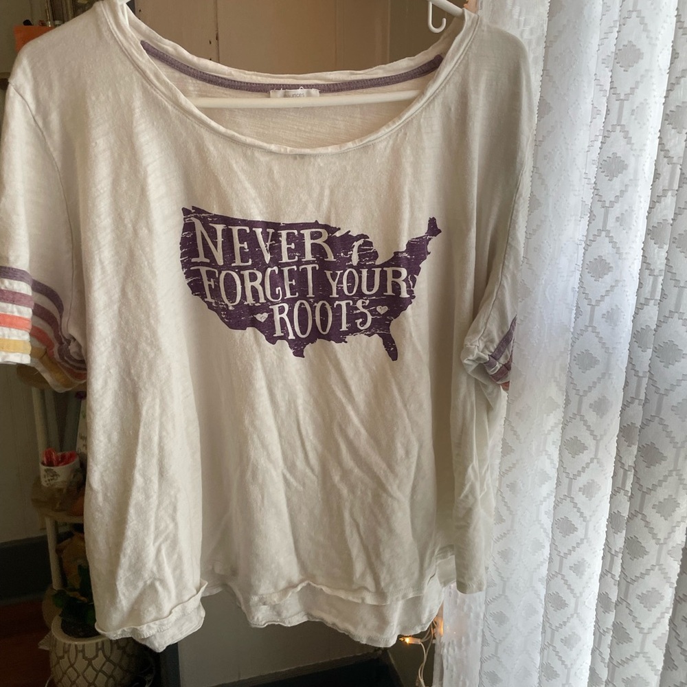 White and Purple Graphic Tee